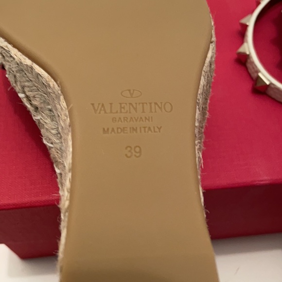 Valentino Rockstud Wedges Sandals Ivory Size 9 - Picture 12 of 14